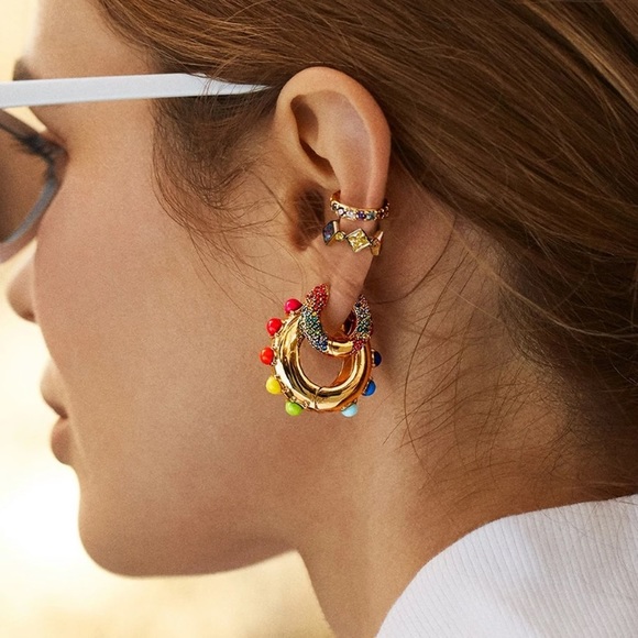 ✨Alaynah Gold Rainbow Huggie Hoops! - Picture 2 of 5